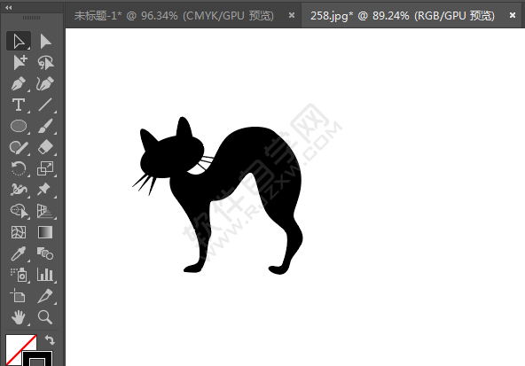 ai绘制猫咪剪影