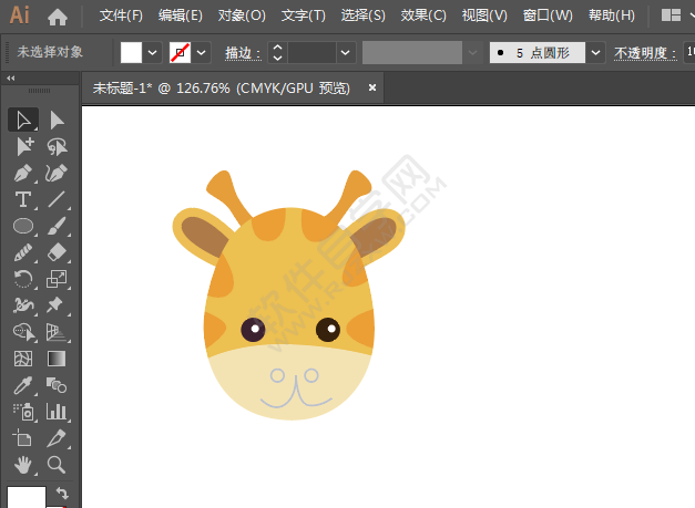 ai绘制可家的长颈鹿头像