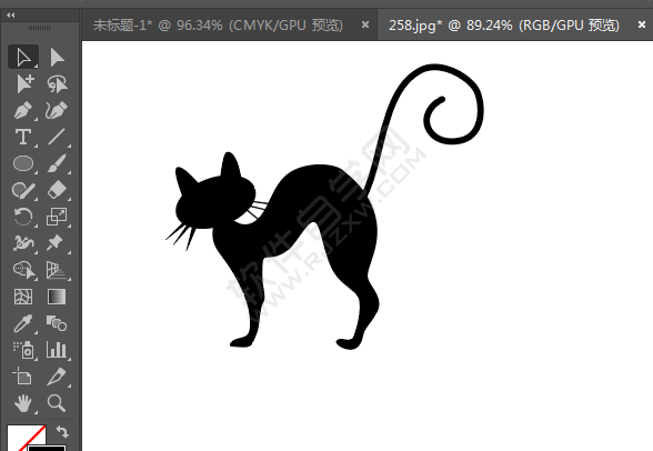 ai绘制猫咪剪影