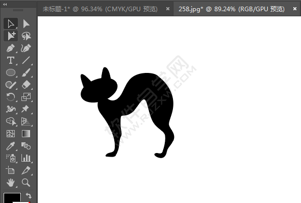ai绘制猫咪剪影
