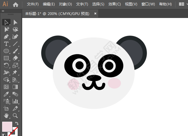 ai绘制小熊卡通脸