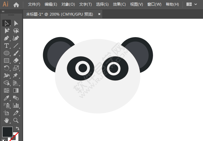 ai绘制小熊卡通脸
