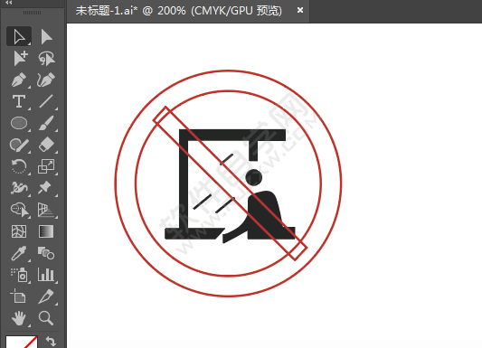 ai画禁止伸出窗外的牌子