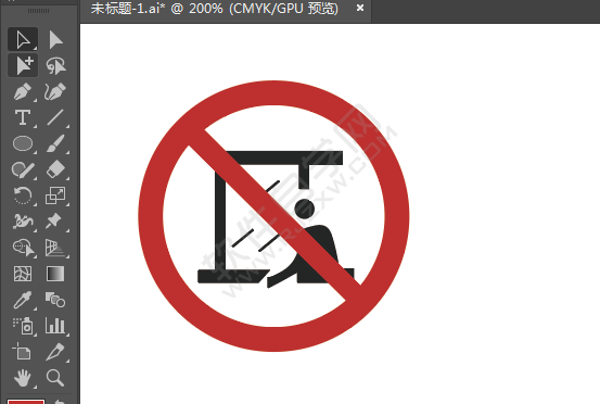 ai画禁止伸出窗外的牌子