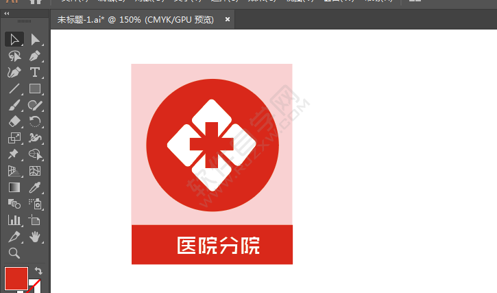 ai绘制医院分院标识的方法