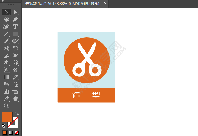 ai绘制剪发造型图标的方法