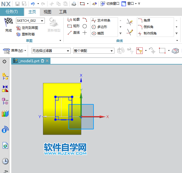 ug直至选定也可以拉伸到两侧的面上