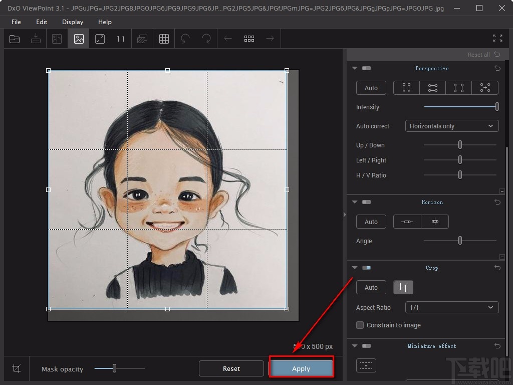 DxO Viewpoint裁剪图片的方法