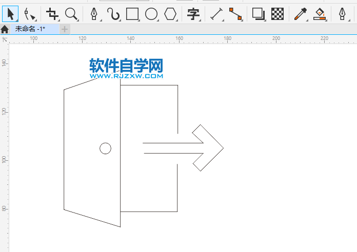 CorelDRAW2020怎么画一个出口图标