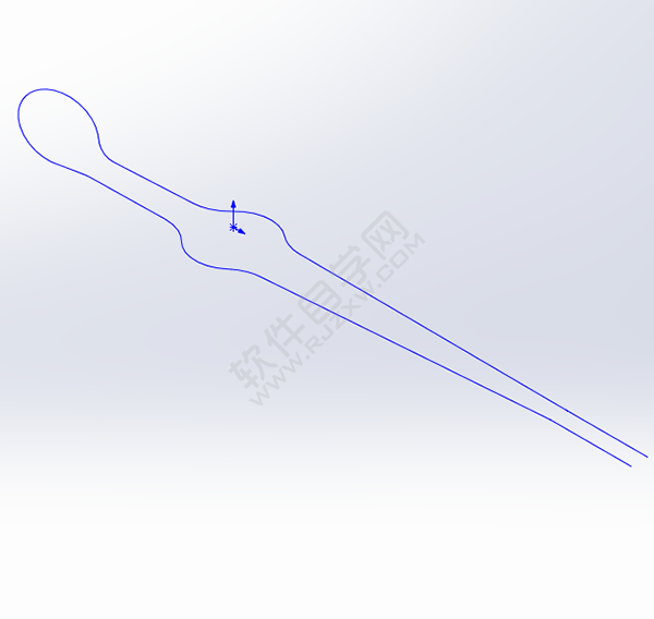 用SolidWorks画一个夹子，用投影曲线来创建。