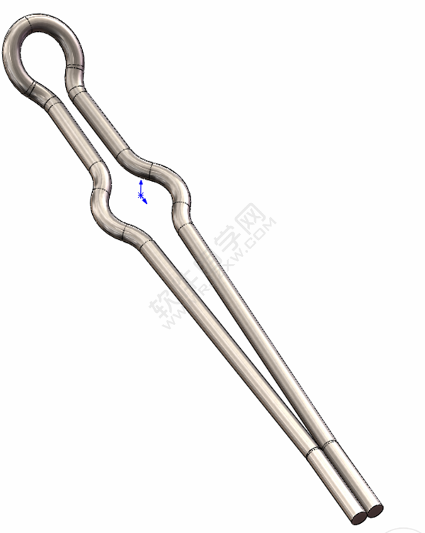 用SolidWorks画一个夹子，用投影曲线来创建。