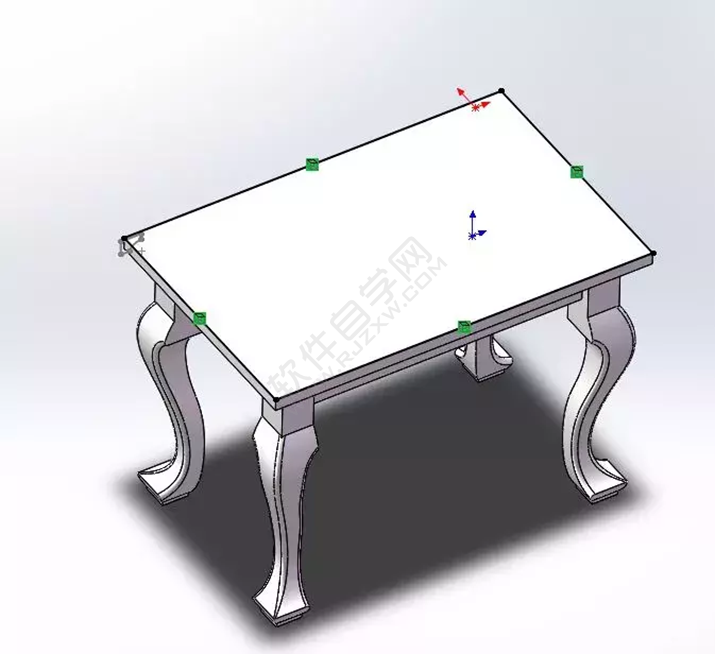 solidWorks建模练习拉伸切除一张桌子