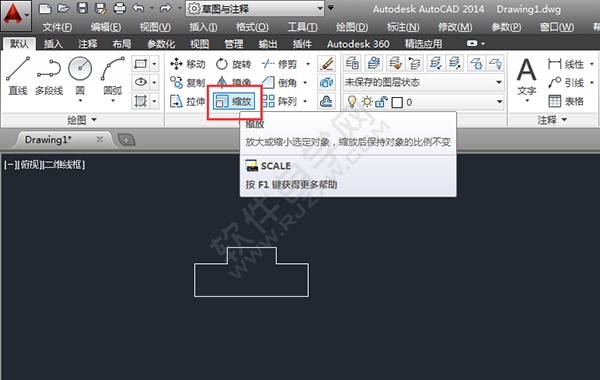 CAD中怎么复制缩放对象