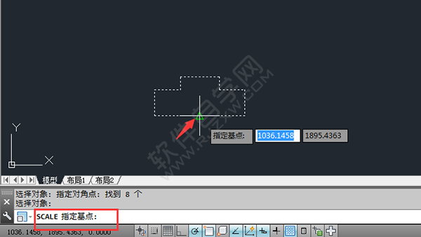 CAD中怎么复制缩放对象