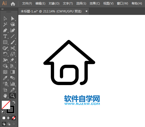 返回主页标识用AI绘制的方法
