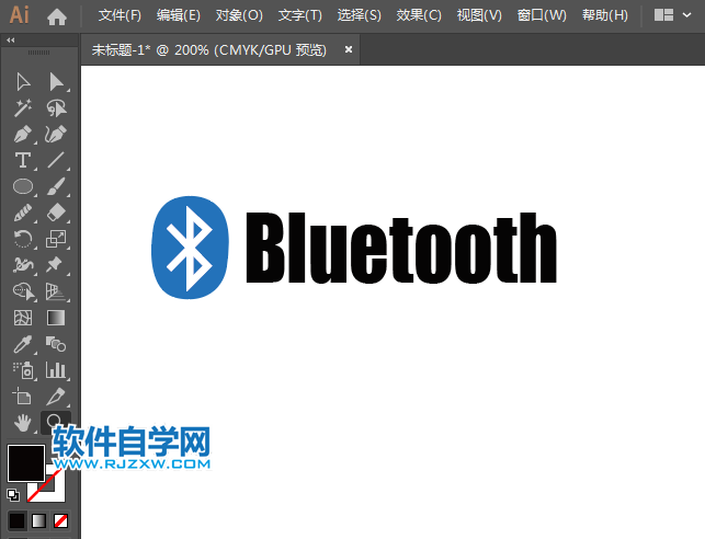 蓝牙设备图标用AI绘制的方法
