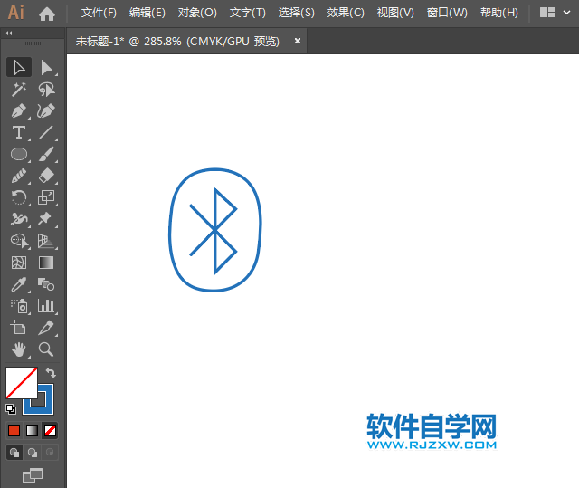 蓝牙设备图标用AI绘制的方法
