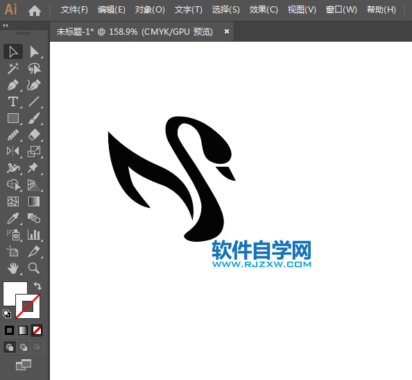ai怎么画双天鹅标志