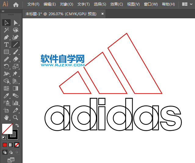 ai怎么设计adidas阿迪达斯商标