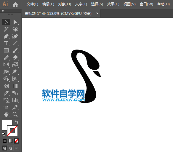 ai怎么画双天鹅标志