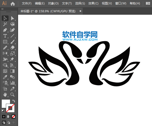 ai怎么画双天鹅标志