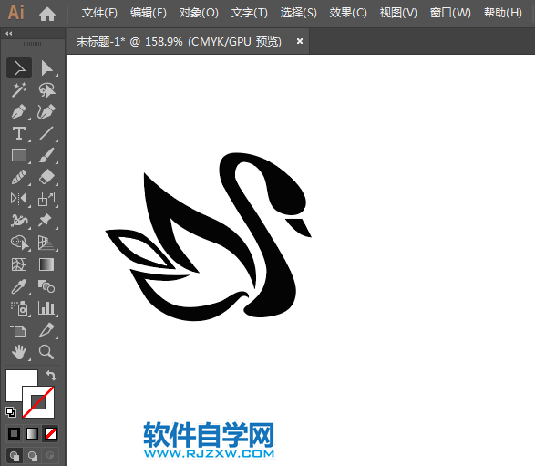 ai怎么画双天鹅标志