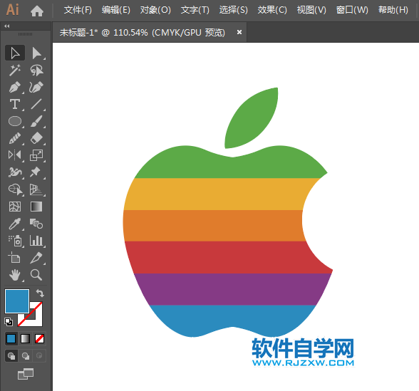 ai怎么画七色苹果图标