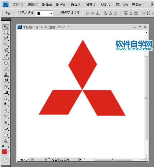 ps怎么设计三菱LOGO
