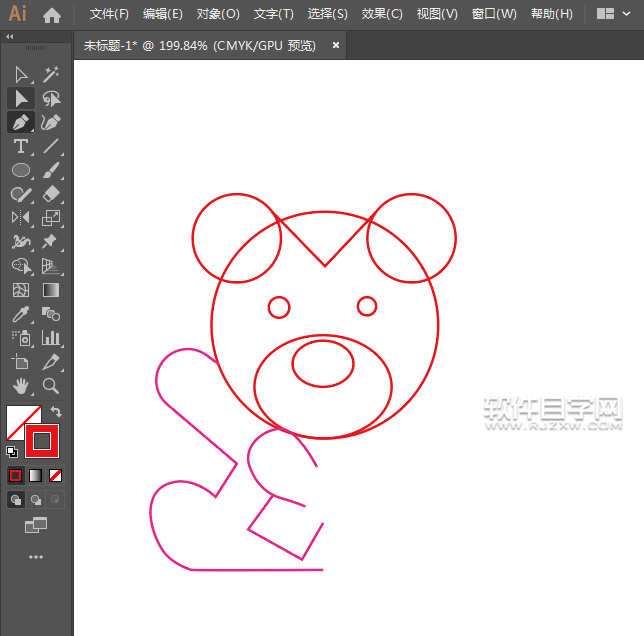ai怎么画小熊