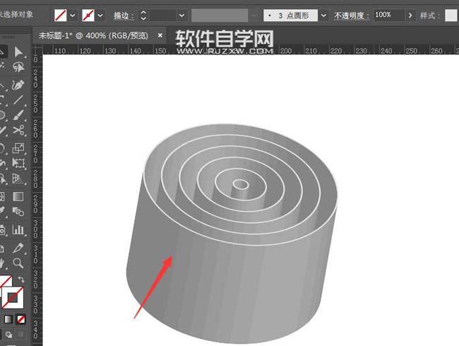 ai怎么把多圆环拉伸成立体效果