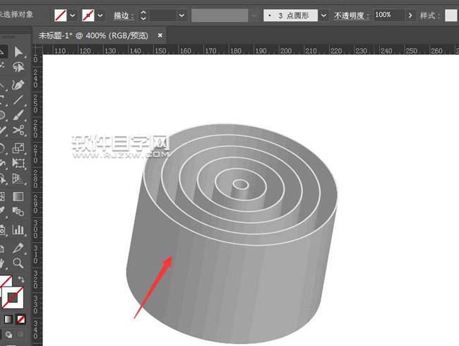 ai怎么把多圆环拉伸成立体效果
