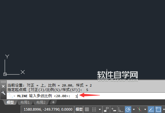 CAD2018画多线的尺寸不对怎么办