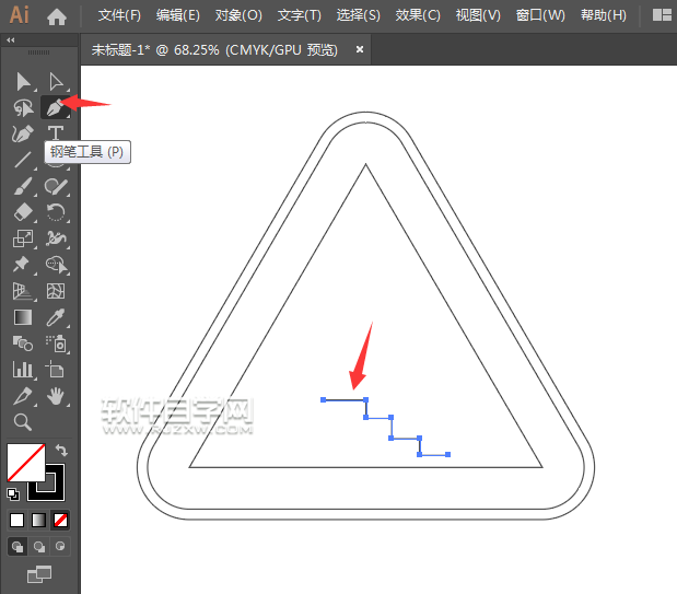 怎么用ai设计小心台阶标志