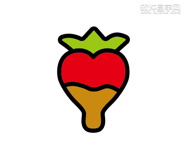 ai怎么画一颗心形草莓