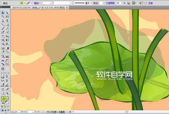 ai怎么绘制荷叶与荷花