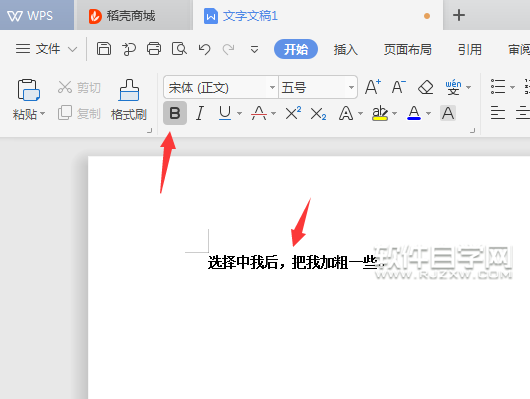 wps文本中怎么加粗字体