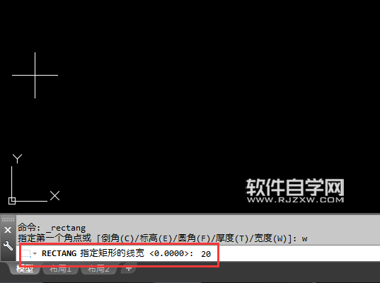 cad怎么绘线宽的矩形