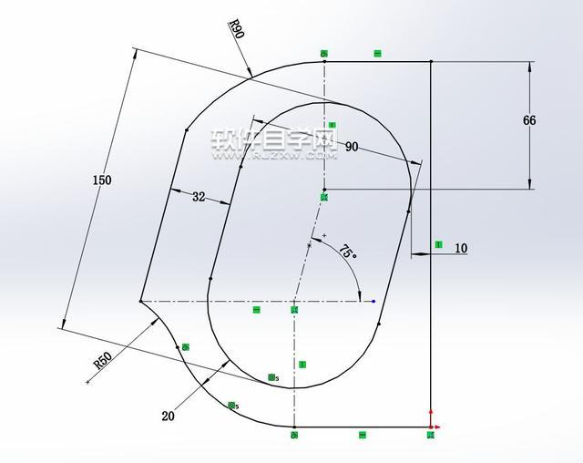 SolidWorks利用拉伸切除和圆角镜像建模
