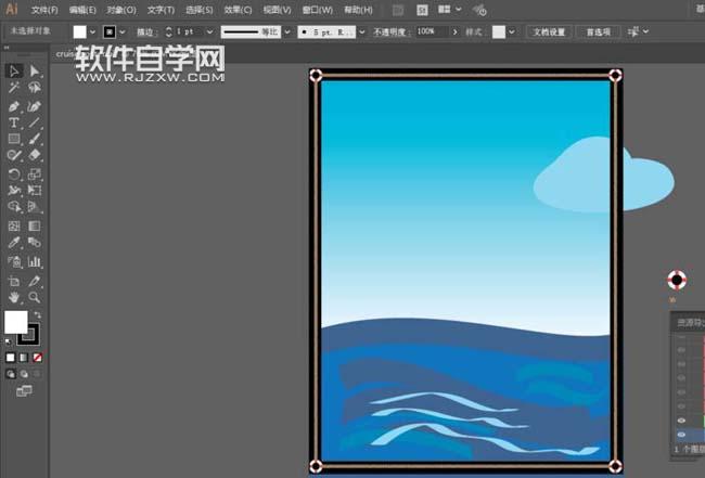 AI怎么画云朵插画效果