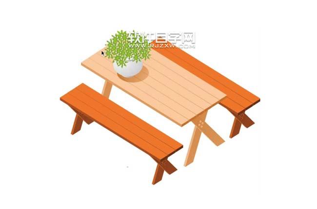 AI中怎么画餐桌椅效果图