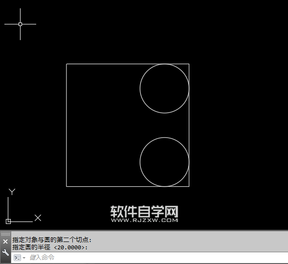 2018cad矩形里面画相切圆的方法