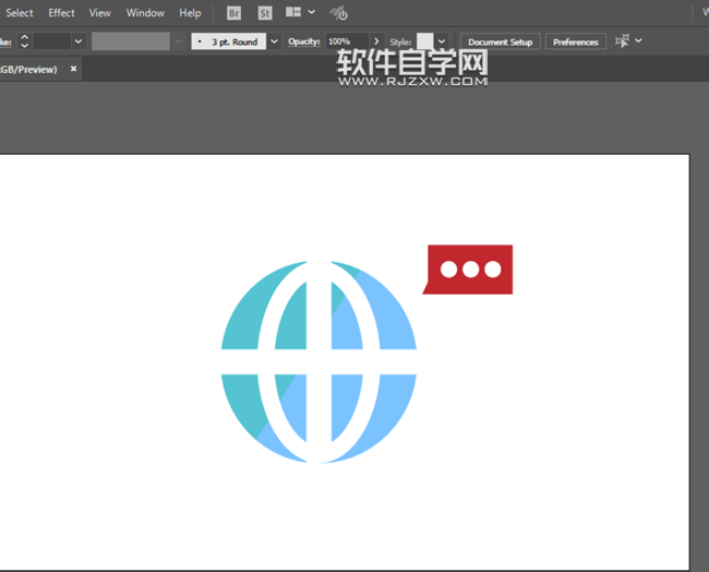 ai怎么画全球通讯图案