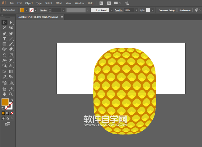 ai怎么设计卡通菠萝简笔画