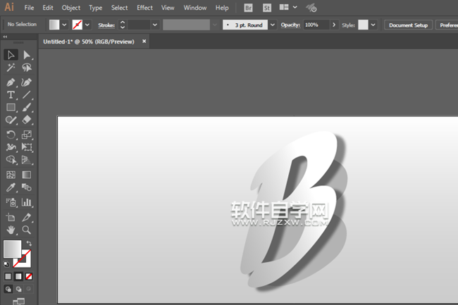 AI怎么设计立体阴影文字