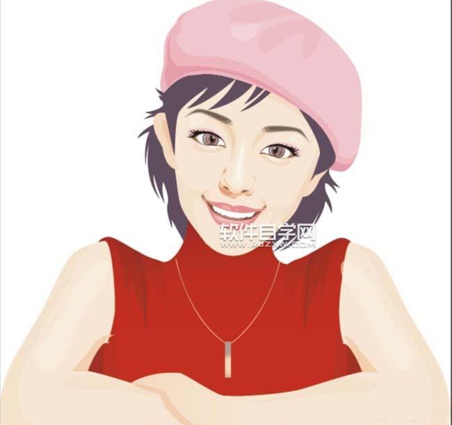 ai怎么设计戴帽子的女孩