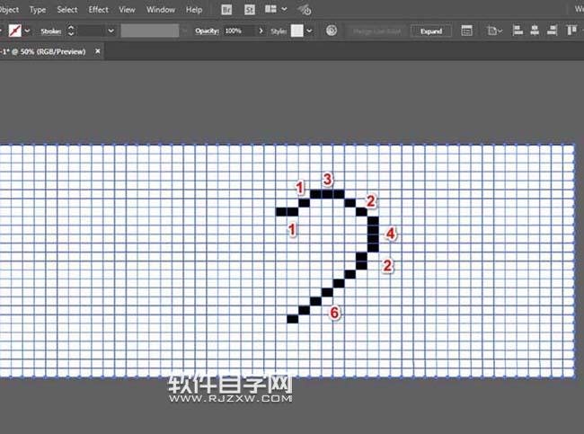 ai像素爱心怎么画