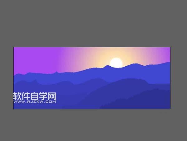 AI怎么设计夕阳西下的插画
