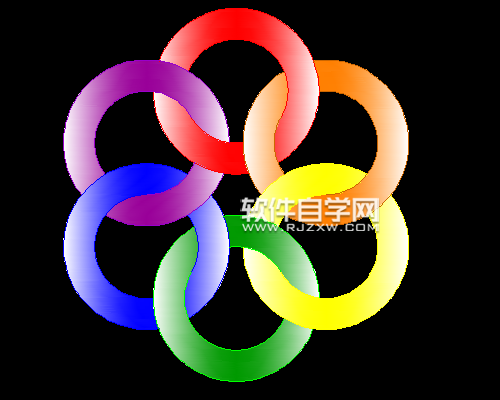 cad怎么画六连环图案