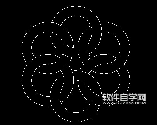 cad怎么画六连环图案
