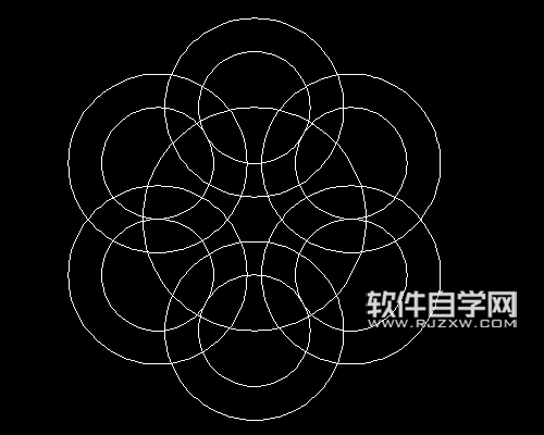 cad怎么画六连环图案